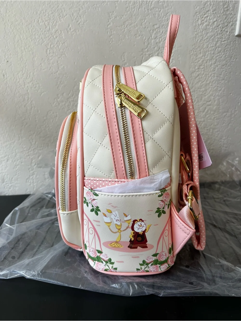 *NEW* Loungefly Disney Beauty and The Beast Quilted Belle Mini Backpack